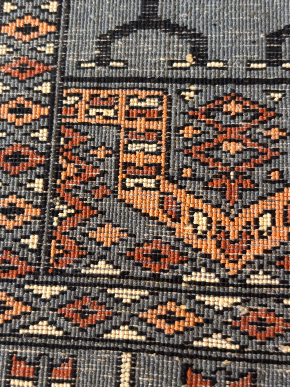 Hand Knotted Wool Area Rug Bokhara Blue Grey 2x3 Fringe Parda Style Traditional - Picture 9 of 9